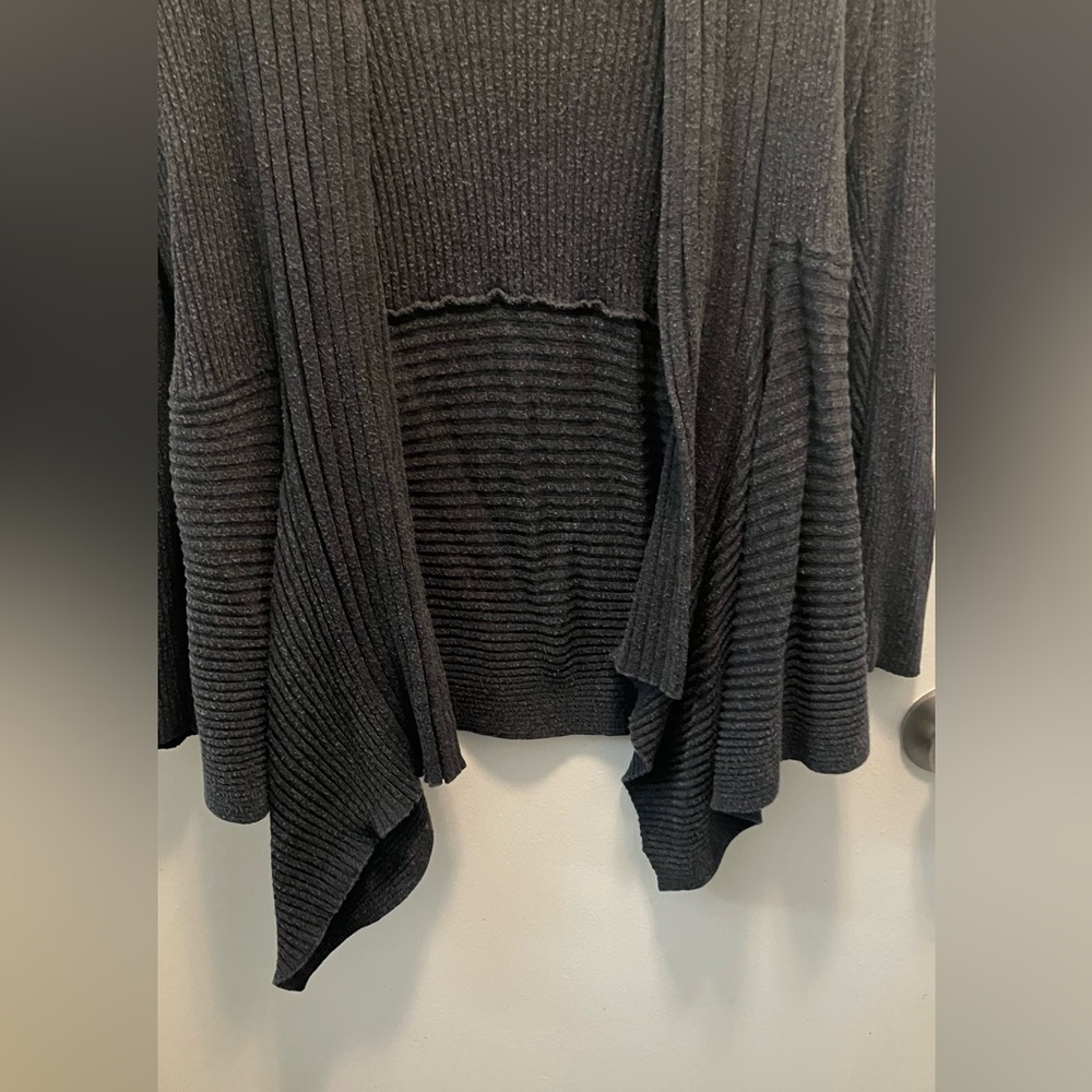 Charcoal Ribbed Cardigan - Picture 4 of 5